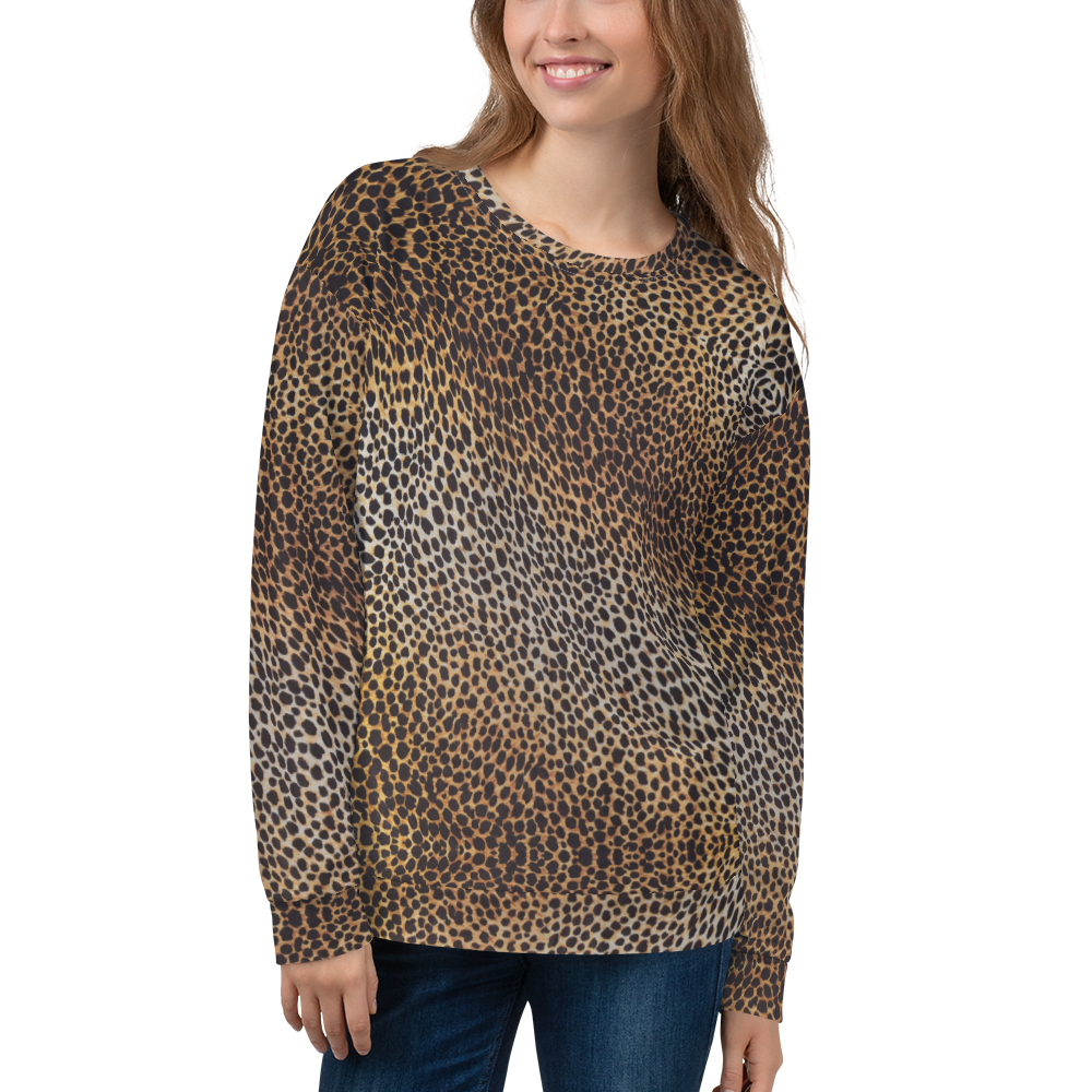 XS Leopard Brown Pattern Unisex Sweatshirt by Design Express