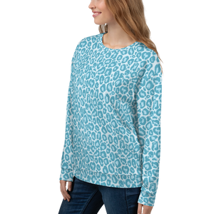 Teal Leopard Print Unisex Sweatshirt by Design Express