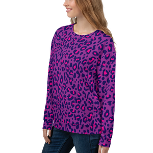 Purple Leopard Print Unisex Sweatshirt by Design Express