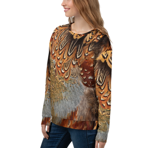 Brown Pheasant Feathers Unisex Sweatshirt by Design Express