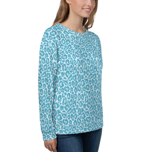 Teal Leopard Print Unisex Sweatshirt by Design Express