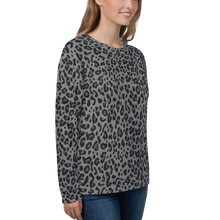 Grey Leopard Print Unisex Sweatshirt by Design Express