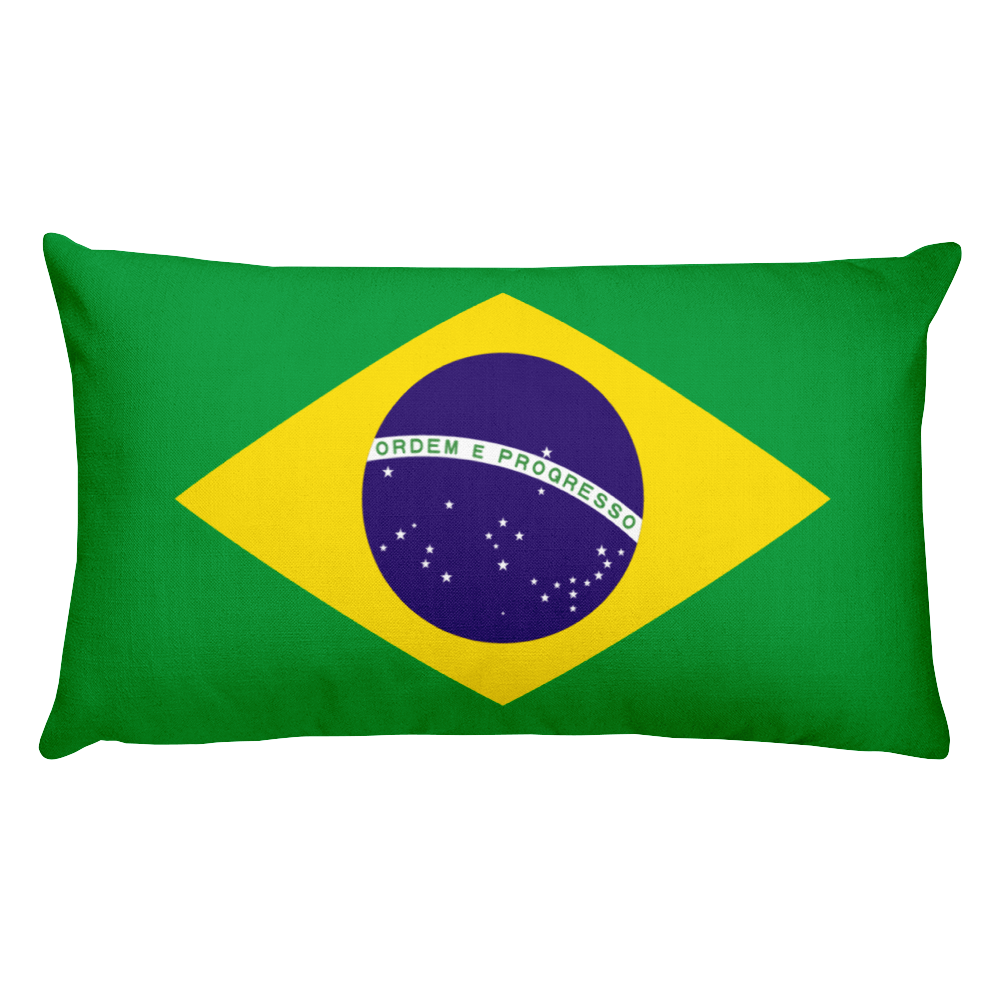 Default Title Brazil Flag Allover Print Rectangular Pillow Home by Design Express