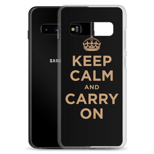 Samsung Galaxy S10+ Keep Calm and Carry On (Black Gold) Samsung Case Samsung Case by Design Express