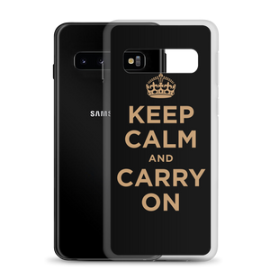 Samsung Galaxy S10 Keep Calm and Carry On (Black Gold) Samsung Case Samsung Case by Design Express