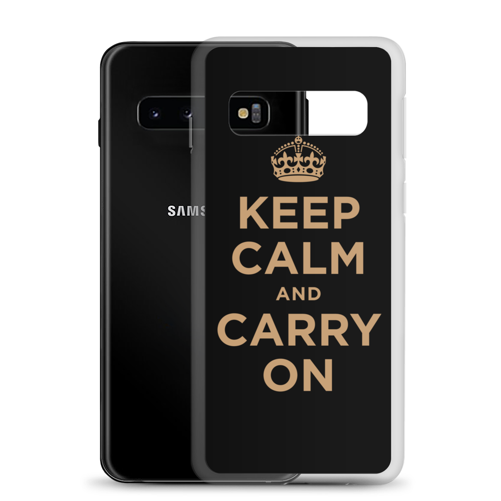 Samsung Galaxy S10 Keep Calm and Carry On (Black Gold) Samsung Case Samsung Case by Design Express