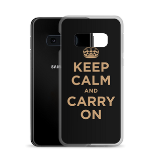 Samsung Galaxy S10e Keep Calm and Carry On (Black Gold) Samsung Case Samsung Case by Design Express