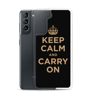 Samsung Galaxy S21 Keep Calm and Carry On (Black Gold) Samsung Case Samsung Case by Design Express