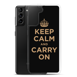 Samsung Galaxy S21 Plus Keep Calm and Carry On (Black Gold) Samsung Case Samsung Case by Design Express