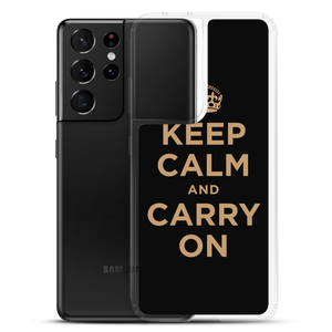 Samsung Galaxy S21 Ultra Keep Calm and Carry On (Black Gold) Samsung Case Samsung Case by Design Express