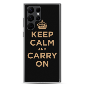 Samsung Galaxy S22 Ultra Keep Calm and Carry On (Black Gold) Samsung Case Samsung Case by Design Express