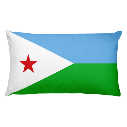 Default Title Djibouti Flag Allover Print Rectangular Pillow Home by Design Express