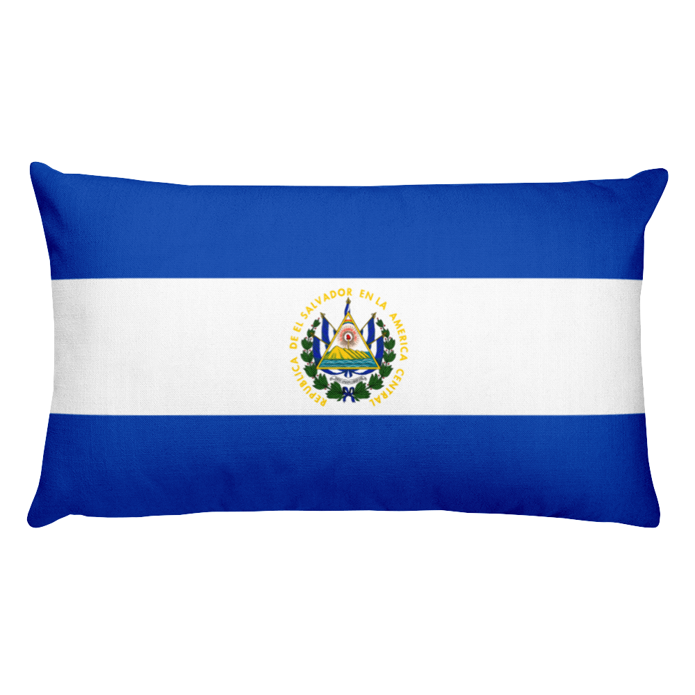 Default Title El Salvador Flag Allover Print Rectangular Pillow Home by Design Express