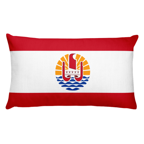 Default Title French Polynesia Flag Allover Print Rectangular Pillow Home by Design Express