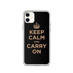 Keep Calm and Carry On (Black Gold) iPhone Case iPhone Cases by Design Express