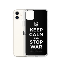 Keep Calm and Stop War (Support Ukraine) White Print iPhone Case by Design Express