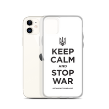 Keep Calm and Stop War (Support Ukraine) Black Print iPhone Case by Design Express