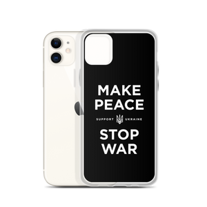 Make Peace Stop War (Support Ukraine) Black iPhone Case by Design Express