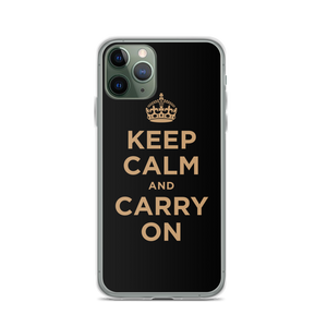 Keep Calm and Carry On (Black Gold) iPhone Case iPhone Cases by Design Express