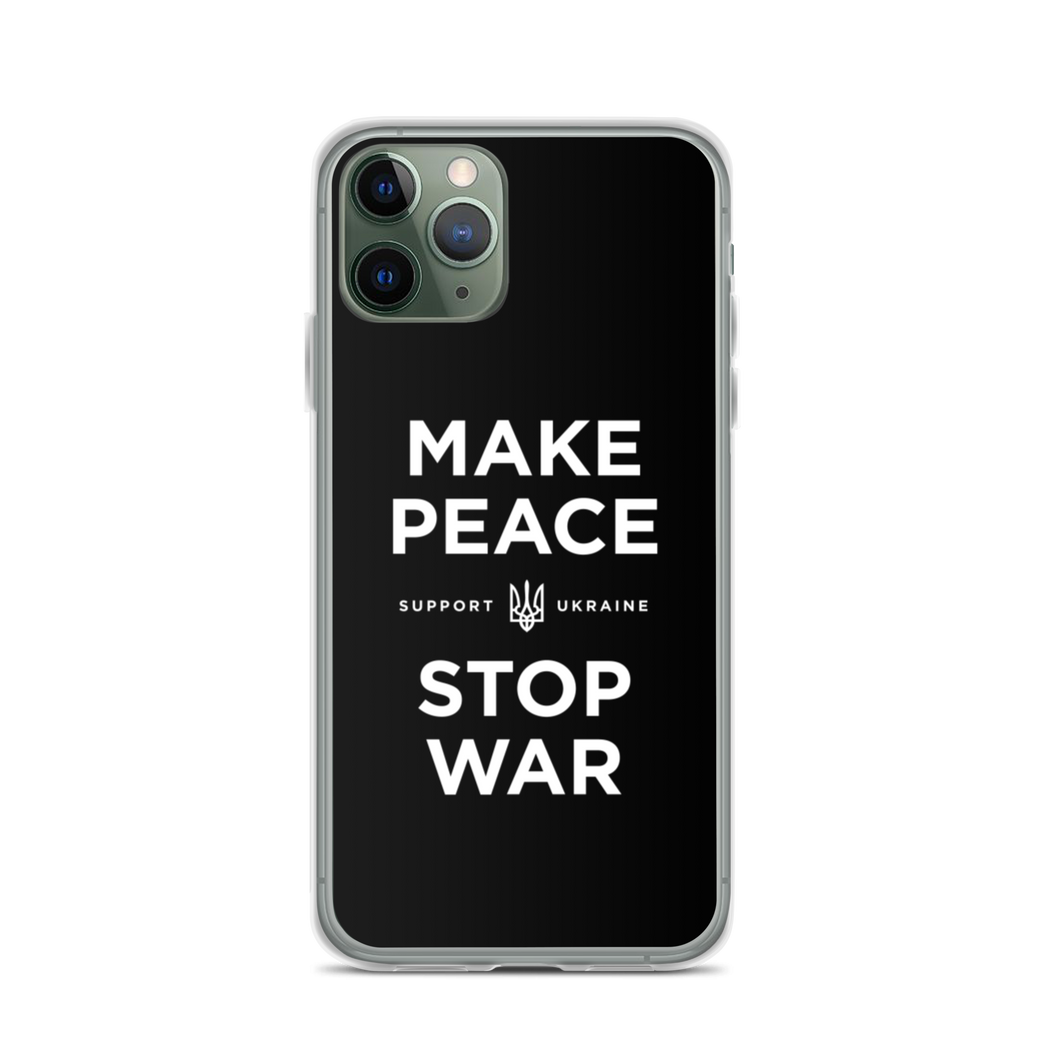 iPhone 11 Pro Make Peace Stop War (Support Ukraine) Black iPhone Case by Design Express