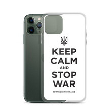 Keep Calm and Stop War (Support Ukraine) Black Print iPhone Case by Design Express