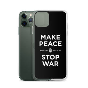 Make Peace Stop War (Support Ukraine) Black iPhone Case by Design Express