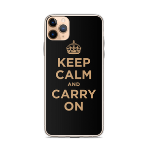 Keep Calm and Carry On (Black Gold) iPhone Case iPhone Cases by Design Express