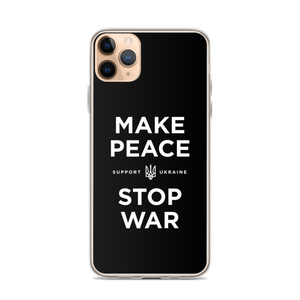 iPhone 11 Pro Max Make Peace Stop War (Support Ukraine) Black iPhone Case by Design Express