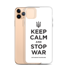 Keep Calm and Stop War (Support Ukraine) Black Print iPhone Case by Design Express