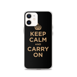 Keep Calm and Carry On (Black Gold) iPhone Case iPhone Cases by Design Express