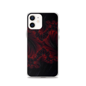 iPhone 12 Black Red Fractal Art iPhone Case by Design Express