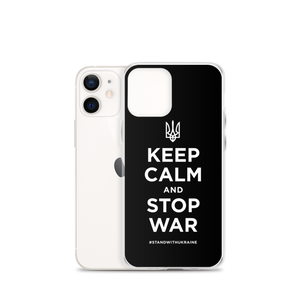 Keep Calm and Stop War (Support Ukraine) White Print iPhone Case by Design Express