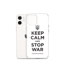 Keep Calm and Stop War (Support Ukraine) Black Print iPhone Case by Design Express