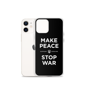 Make Peace Stop War (Support Ukraine) Black iPhone Case by Design Express