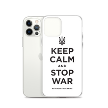 Keep Calm and Stop War (Support Ukraine) Black Print iPhone Case by Design Express