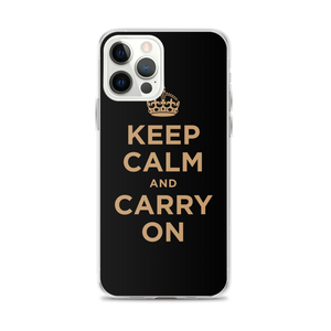 Keep Calm and Carry On (Black Gold) iPhone Case iPhone Cases by Design Express