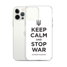 Keep Calm and Stop War (Support Ukraine) Black Print iPhone Case by Design Express