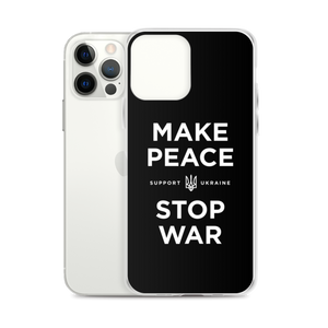 Make Peace Stop War (Support Ukraine) Black iPhone Case by Design Express