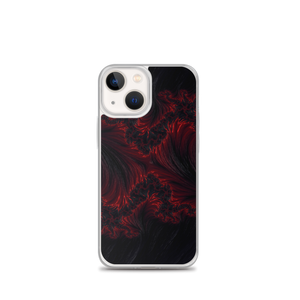 iPhone 13 mini Black Red Fractal Art iPhone Case by Design Express