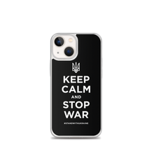 iPhone 13 mini Keep Calm and Stop War (Support Ukraine) White Print iPhone Case by Design Express