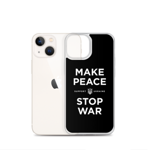 Make Peace Stop War (Support Ukraine) Black iPhone Case by Design Express