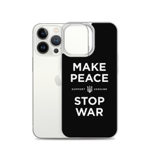 Make Peace Stop War (Support Ukraine) Black iPhone Case by Design Express