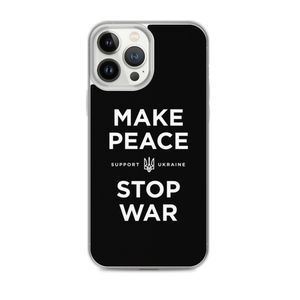 iPhone 13 Pro Max Make Peace Stop War (Support Ukraine) Black iPhone Case by Design Express