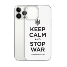 Keep Calm and Stop War (Support Ukraine) Black Print iPhone Case by Design Express