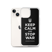 Keep Calm and Stop War (Support Ukraine) White Print iPhone Case by Design Express