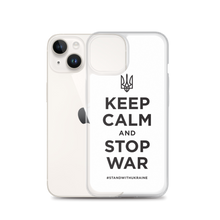 Keep Calm and Stop War (Support Ukraine) Black Print iPhone Case by Design Express