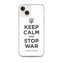 iPhone 14 Plus Keep Calm and Stop War (Support Ukraine) Black Print iPhone Case by Design Express