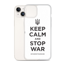 Keep Calm and Stop War (Support Ukraine) Black Print iPhone Case by Design Express