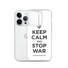 Keep Calm and Stop War (Support Ukraine) Black Print iPhone Case by Design Express