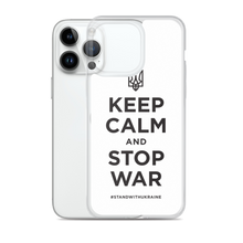 Keep Calm and Stop War (Support Ukraine) Black Print iPhone Case by Design Express